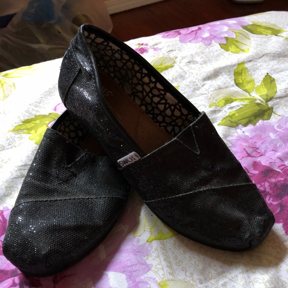 Black Glitter TOMS